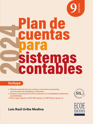 cover image of Plan de cuentas para sistemas contables 2024--9na edición